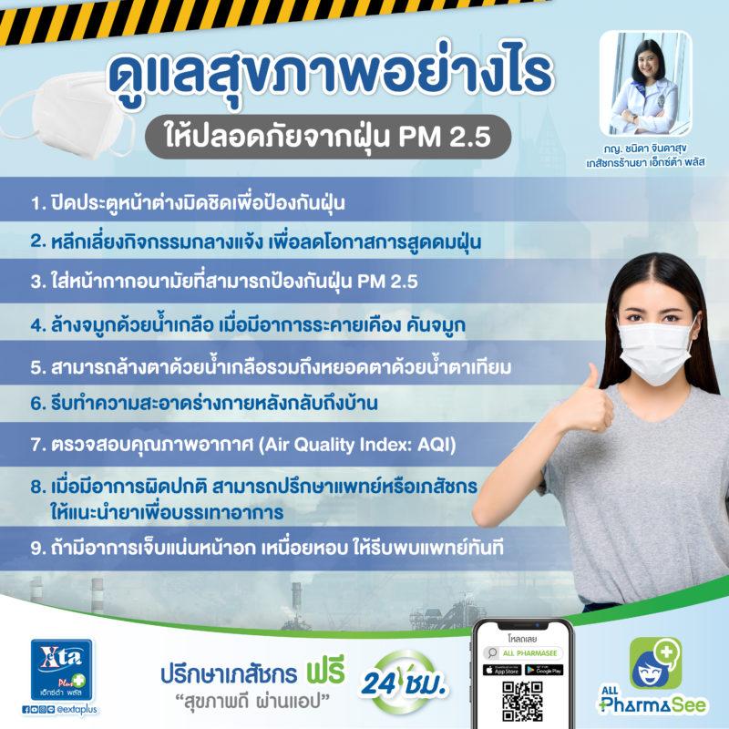 ดูแลสุขภาพอย่างไรให้ปลอดภัยจากฝุ่น PM 2.5